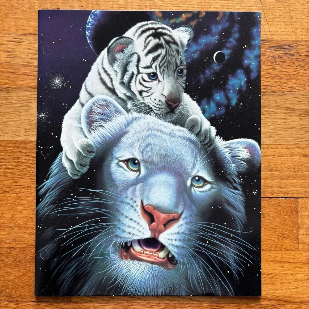 Vintage Mead Schim‎ Schimmel Portfolio Folder Set Of 3 White tiger 1999 Retro